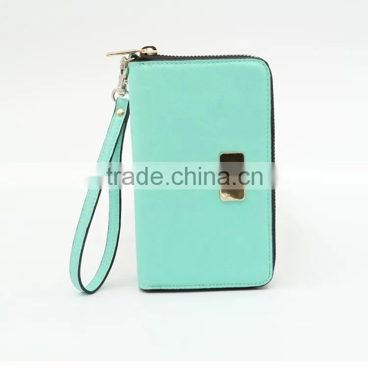 Wholesale PU leather women wallet female clutch wallet for phone 6