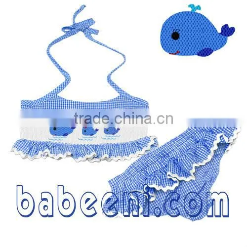 Minnie hand smocked swimsuits for little girl