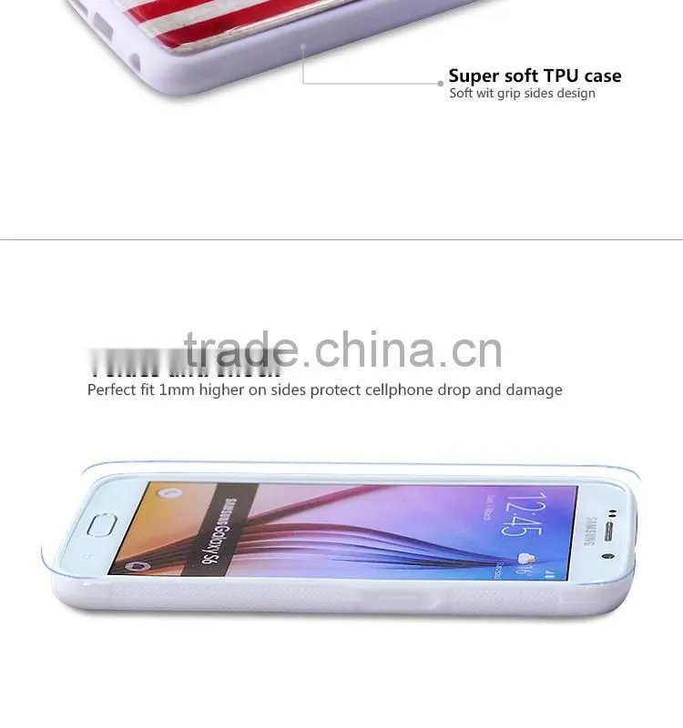 Custom epoxy gel skin back soft tpu cover case for Samsung and Samsung S6