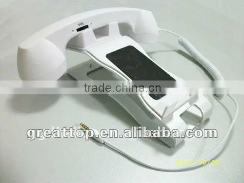 Retro handset stand for all mobiles with Aluminum stand+ mobile holder+handset holder