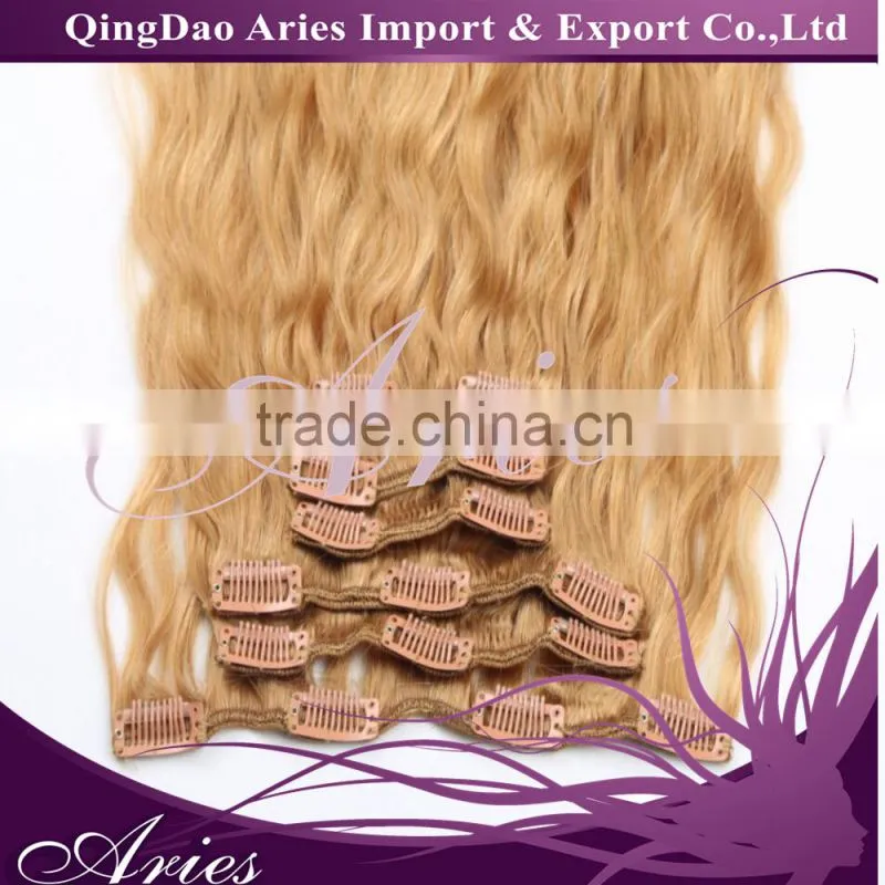 Wholesale 20inch 50cm Clip in Hair Extensions 100% human hair Extension 70gram OEM