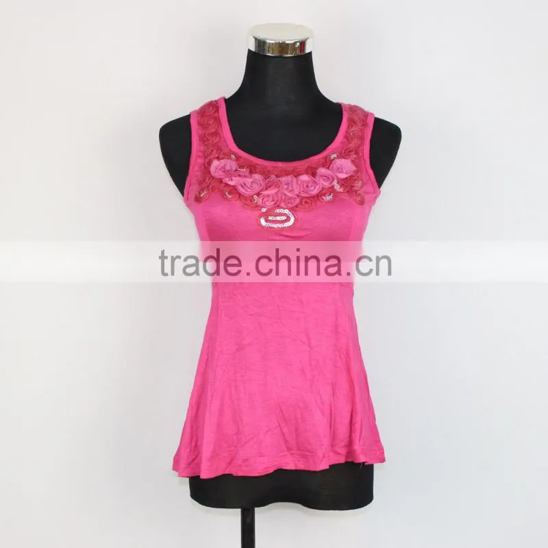 2016 sexy ladies flowers red tank tops