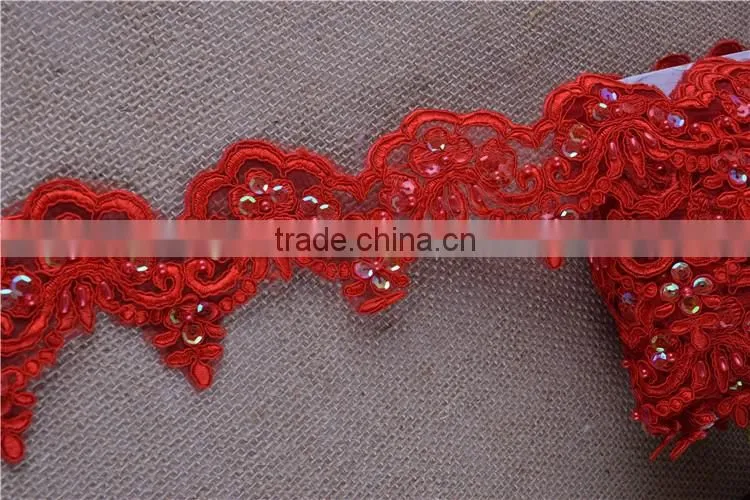 Pearl Beaded & Sequin Bridal ~ Lace Embroidered lace various color Wide:6cm in stock