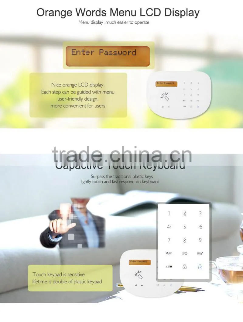 New Security Solution with Mobile phone APP ! Burglarproof RFID home alarm & GSM SMS security system