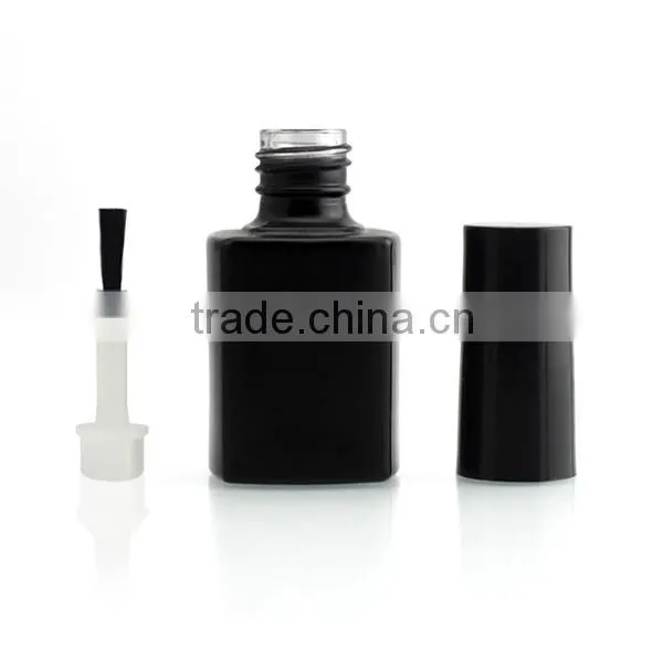 high quality square empty UV gel black nail polish bottle