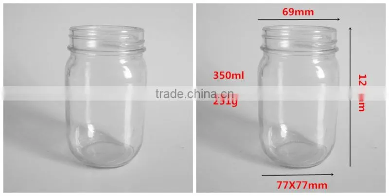 350ml glass storage jars glass nuts storage jar for kitchen with tap