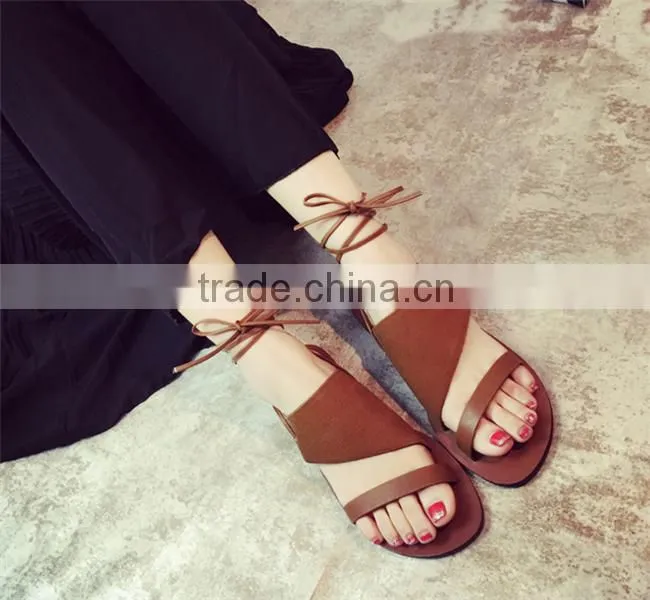 New fashion 2016 ladies flat summer sandals sandals photo for women