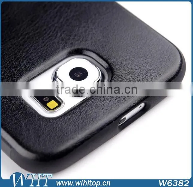 Mobile Accessory Ultra Thin Letaher Coated Soft TPU Case for Galaxy S6