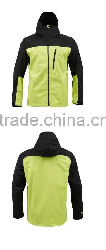 men's contrast jacket winter waterproof softshell jacket with hood