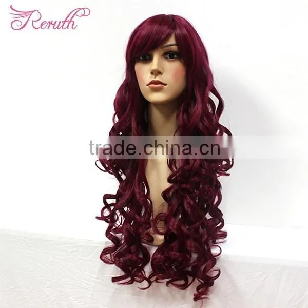 high quality factory price red human hair wig