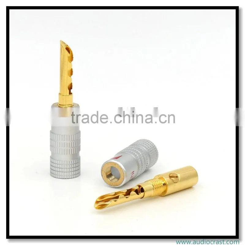 OEM 24K Gold Plated Banana wire connector 4MM Hallow Banana