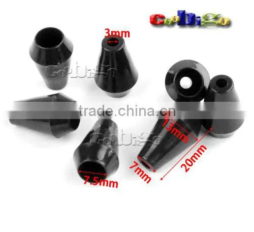 1/8"(3mm) Bell Stopper Plastic Cord Ends For Sportwear Rope Accseeories #FLS170-B