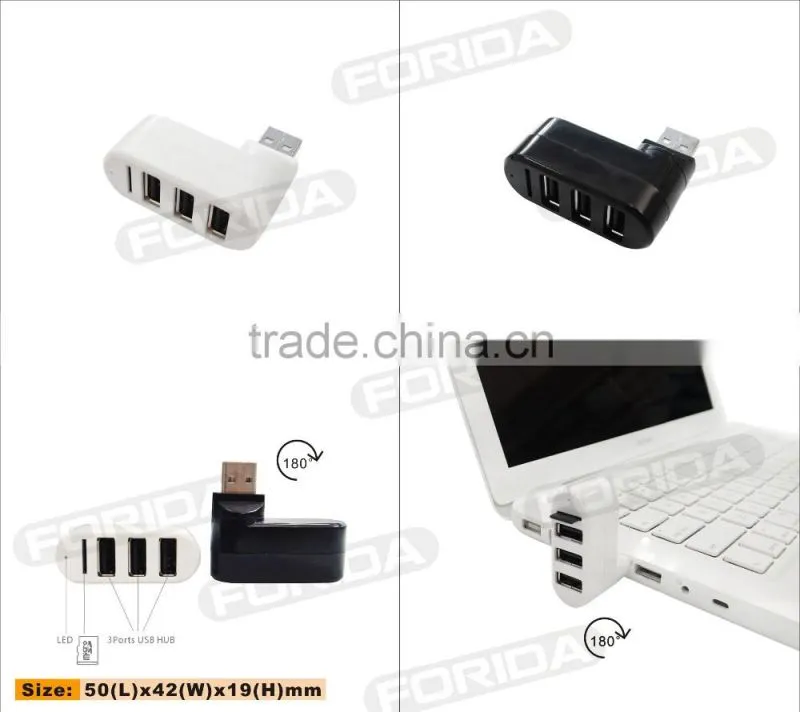 180 Degree Turnable Mini COMBO-usb hub 2.0 + card reader for gift