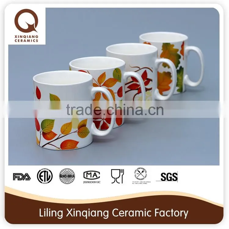 New item 12oz Ceramic horn mug with plane decal