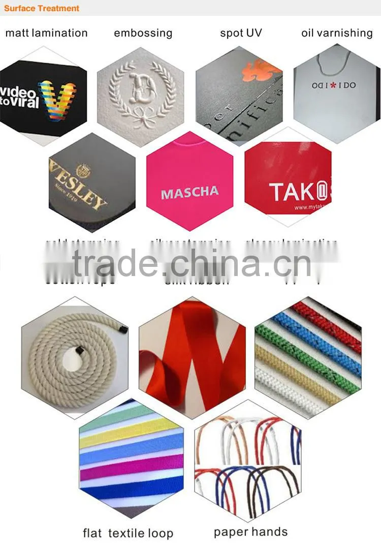 Branded empty rope handled custom high glossy paper bags