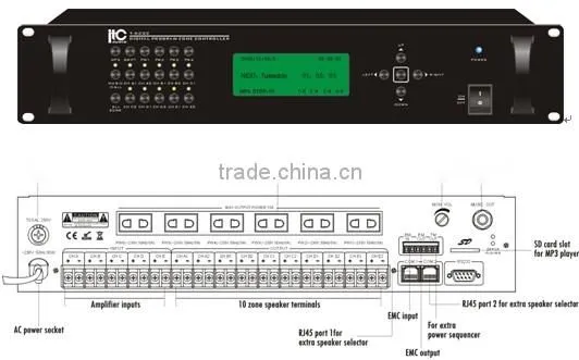 ITC T-6232 Public Address System 10 Zone Speaker Selector