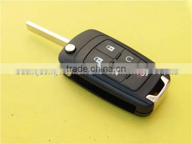 Keyless entry flip remote key Chevrolet 4+1 buttons HU100 blade