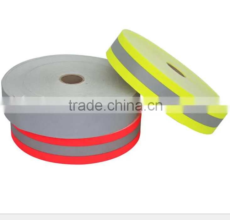 EN471 PVC high visibility fluorecent reflective tape for sew on safety clothing