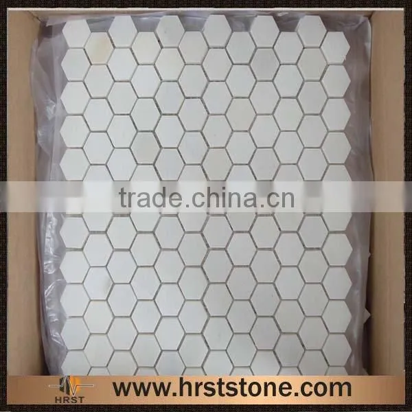 Italian round calacatta white marble mosaic