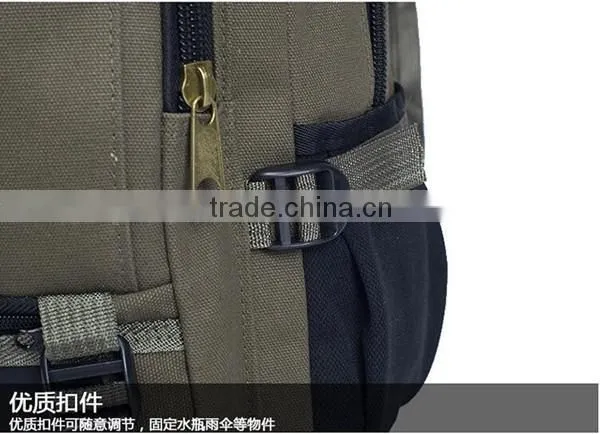 2016 cheap canvas brown school backpack bag for teenager boys