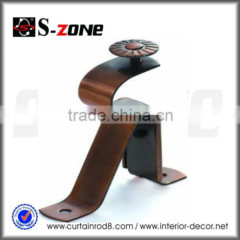 28mm pipe fixed metallic parts stainless steel curtain brackets