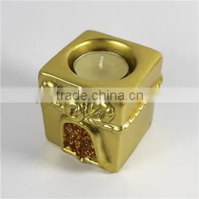 6*6*6 yellow ceramic candle holder