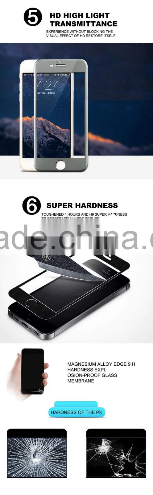 anti-glare color tempered glass screen protector for iphone 5 alloy color tempered glass screen protector