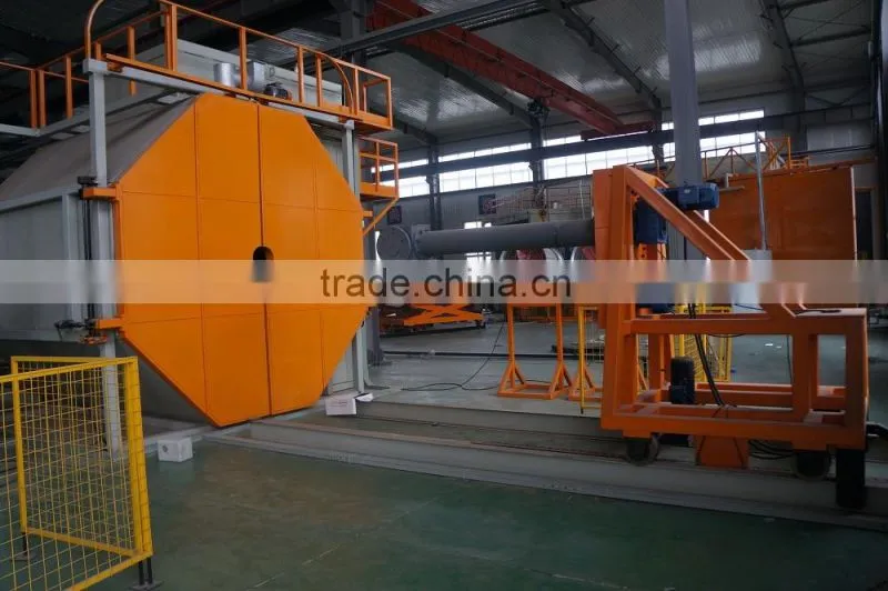 Two arms shuttle rotomolding machine for manufacturing plastic products