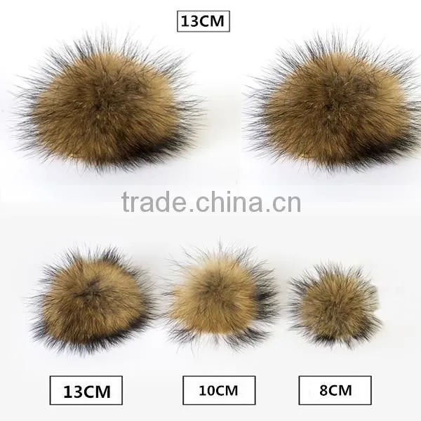 Fluffy Raccoon Fur Pom Poms / Hat Accessories / Fur Pompons