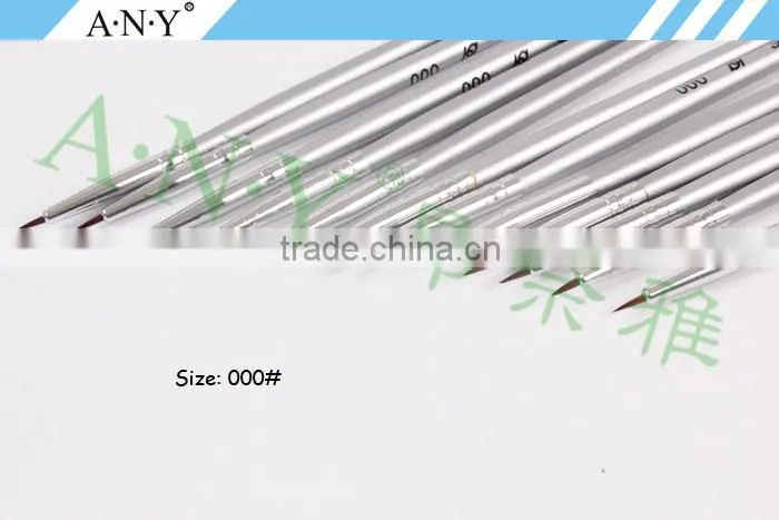 ANY Nail Art Beauty Design Wood Handle Cheap Nail Painting 12PCS Nail Brush Set