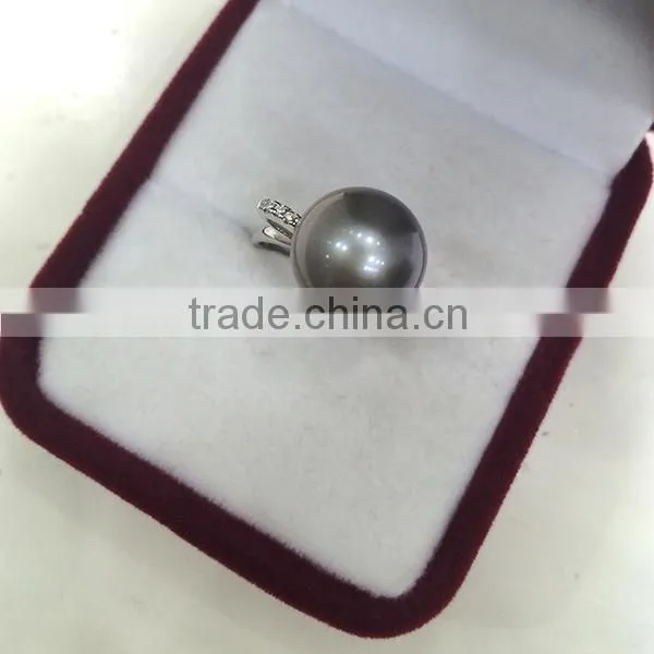 Tahiti pearl price round sea pearl price wholesale pearl ring real 925 silver ring