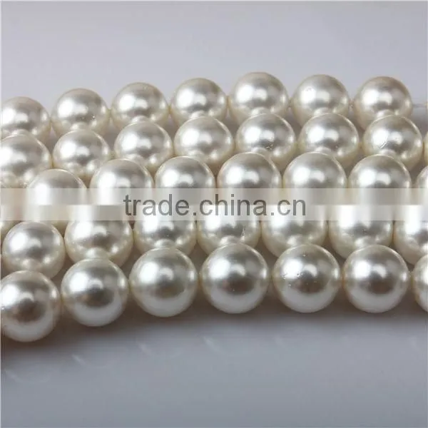 12mm white faux pearl bead string mother of pearl strand wholesale