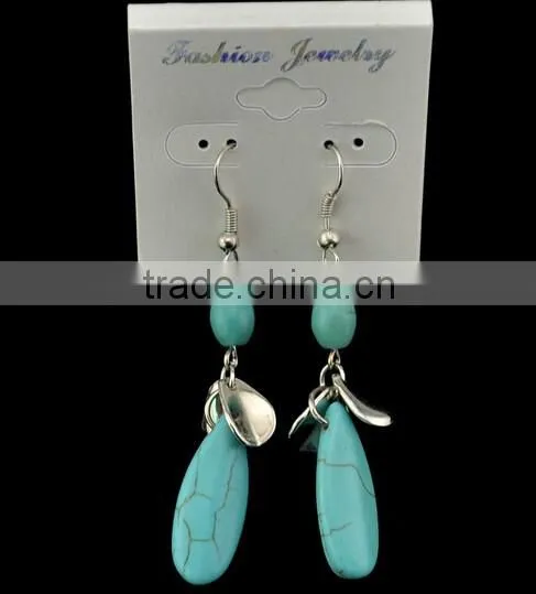 2016 New Design Boho Vintage Alloy Turquoise Long Earrings For Women