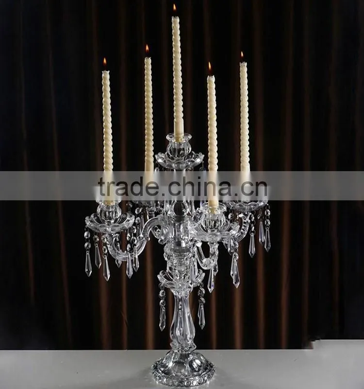 Wholesale 5arms crystal clear candelabra from China
