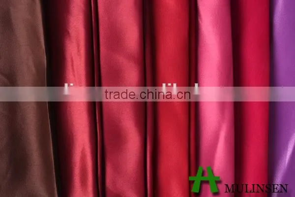 Smooth, soft 100% polyester high twist fabric for evening dress, fabric satin shirts