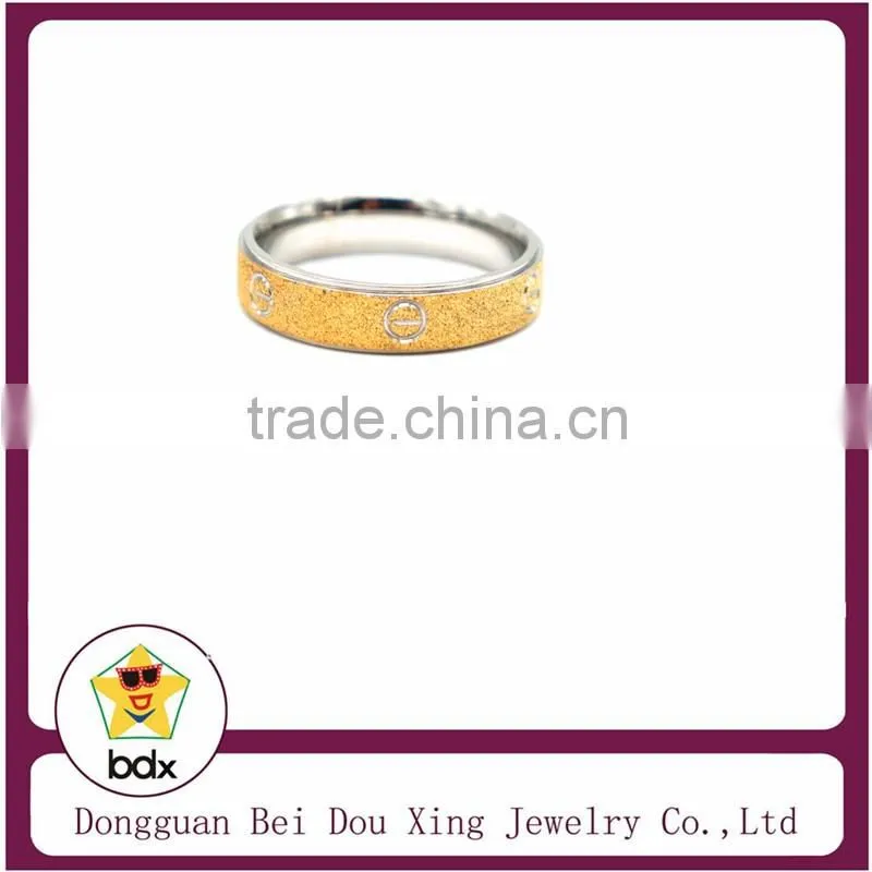 Most fashionable logo with 18K matt gold plated stainless steel 316 man women Ring
