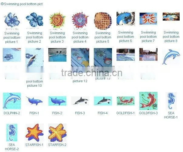 New design handmade non-cutting pool water flower mosaic pattern Tile