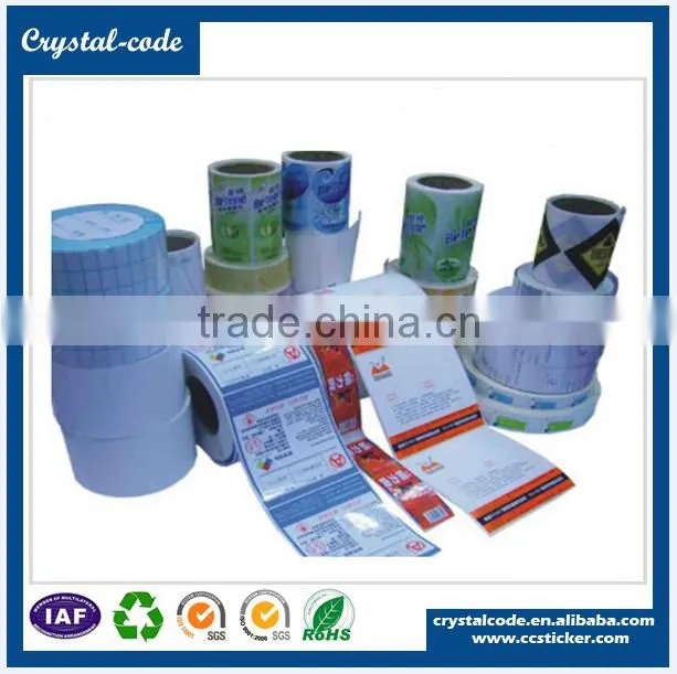 Various materials custom printed rolling papers self adhesive label sticker