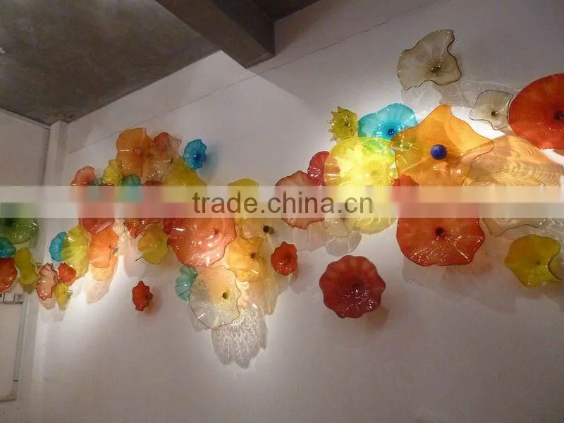 wall art xo-2012813 and decoration blown glass plate and home glass wall decor