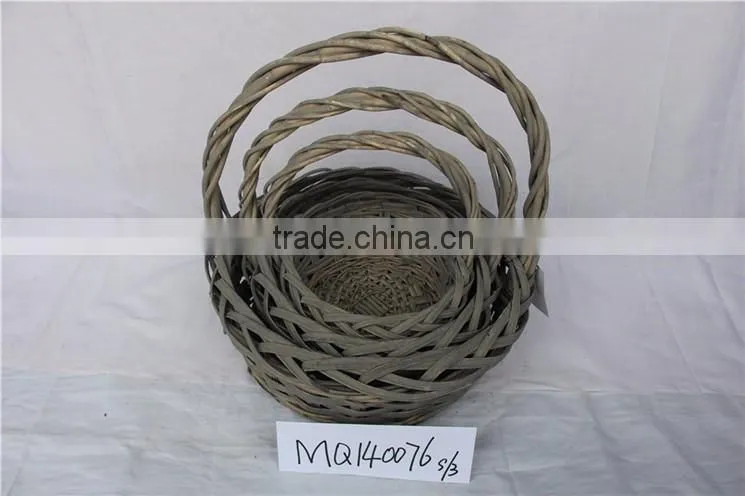 Eco-friendly cheap small willow baskets with handles cheap wicker baskets