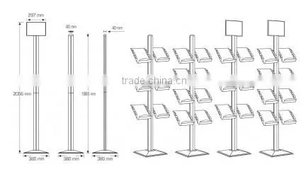 Stainless steel dispaly paper racks display stand