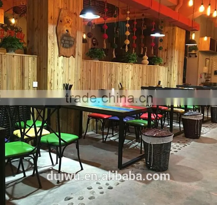 Wholesale high quality wood furniture chinese restaurant hot pot table