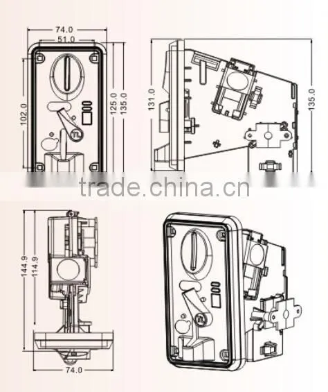 TL Coin acceptor,Coin selector,electronic coin acceptor with highlight LED,with CE certificate