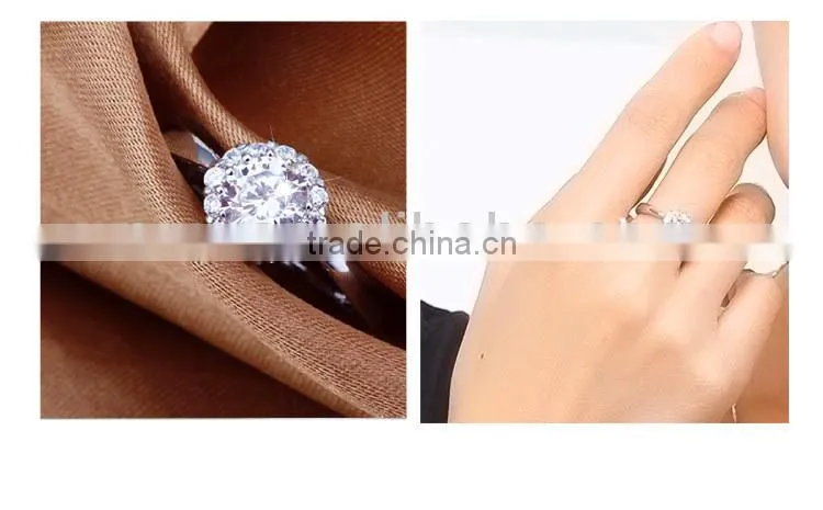OUXI fashion new model 18k white gold plated wedding ring Y70012