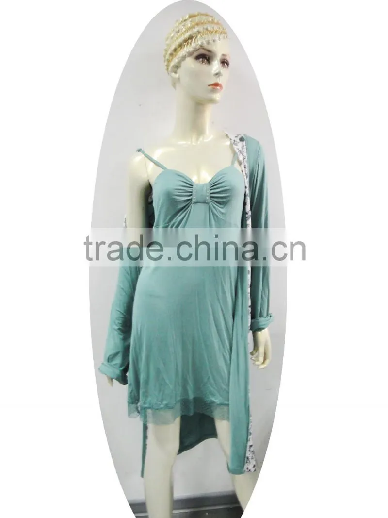 Refined and graceful buckle fastener night-robe