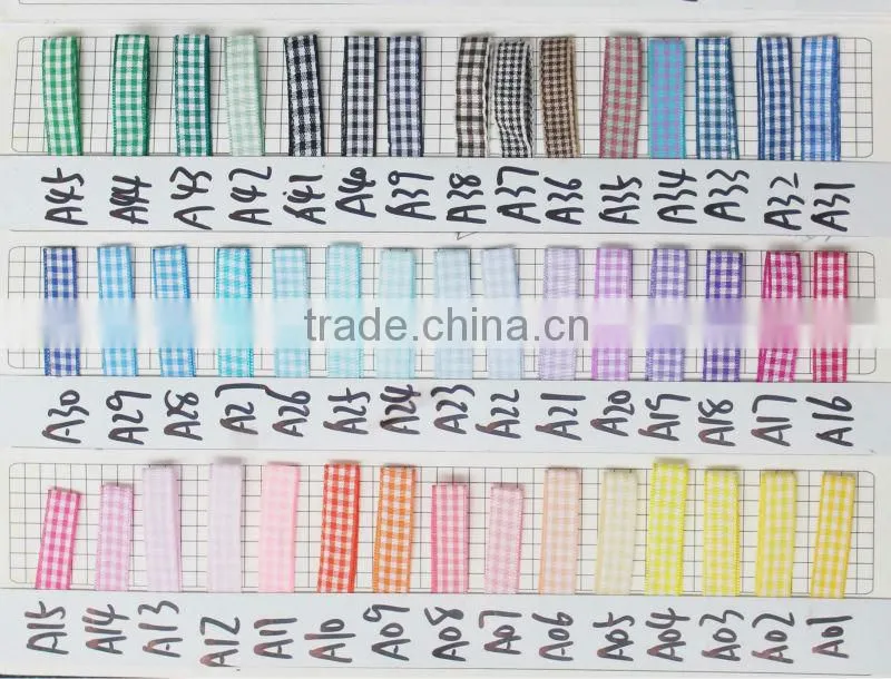 2014 wholesale colorful plaid ribbon bows used on puppy bears