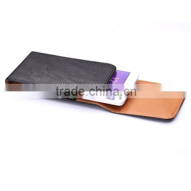 Black Leather Cover pouch Belt Clip Case for Samsung Galaxy S5 S6 I9082