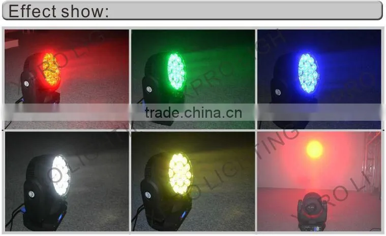 Led stage special effects 19pcs 12w high brightness 4in1 dmx512 moving head hot sale in India