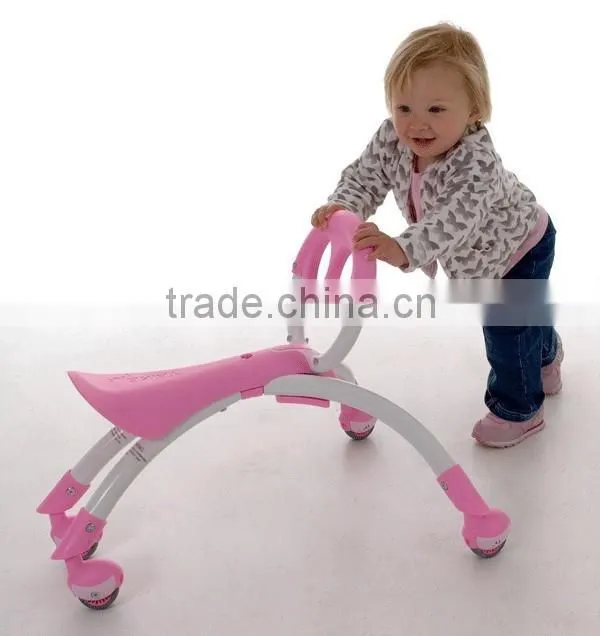 Children's smiling face four-wheel balanced walkers