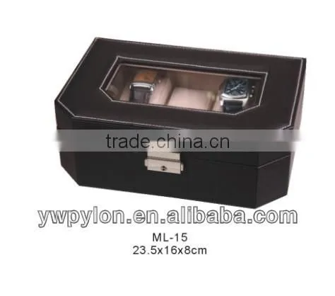 Black leather gift box for watches